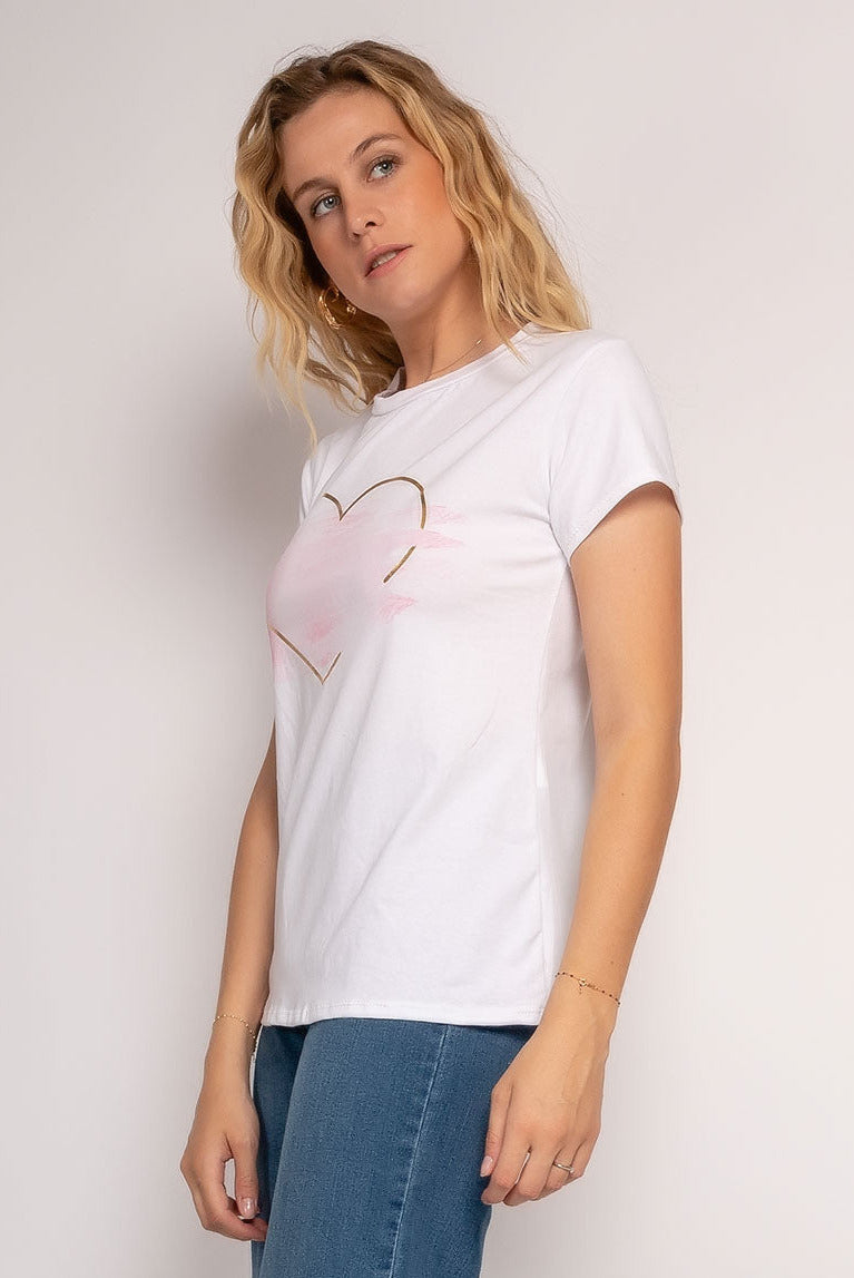 Shirt mit Herz Print - Gluecksboutique®