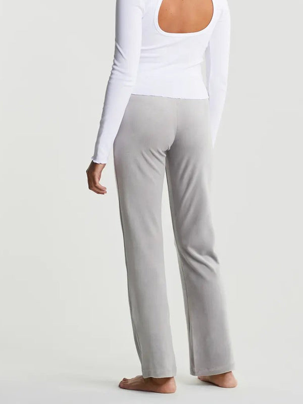 Cecilia Velour Trousers Grey Velvet - Gluecksboutique®