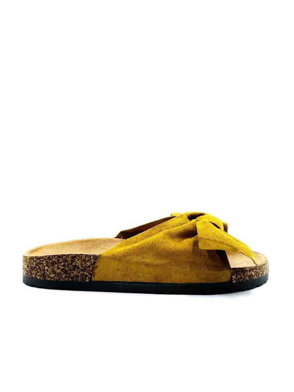 Sandalen mit Schleife in gelb - Gluecksboutique®